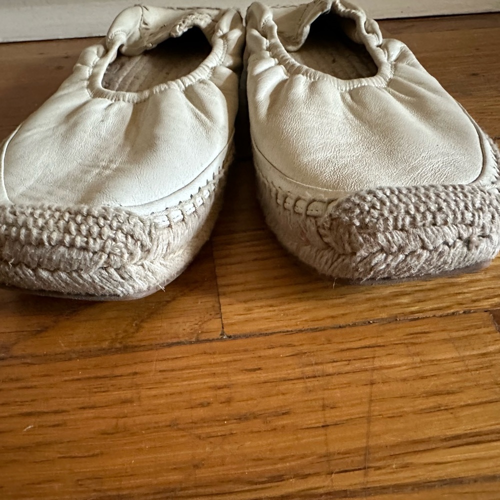 Chloe “Lucinda” White Leather Espadrilles - Picture 2 of 7